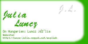 julia luncz business card
